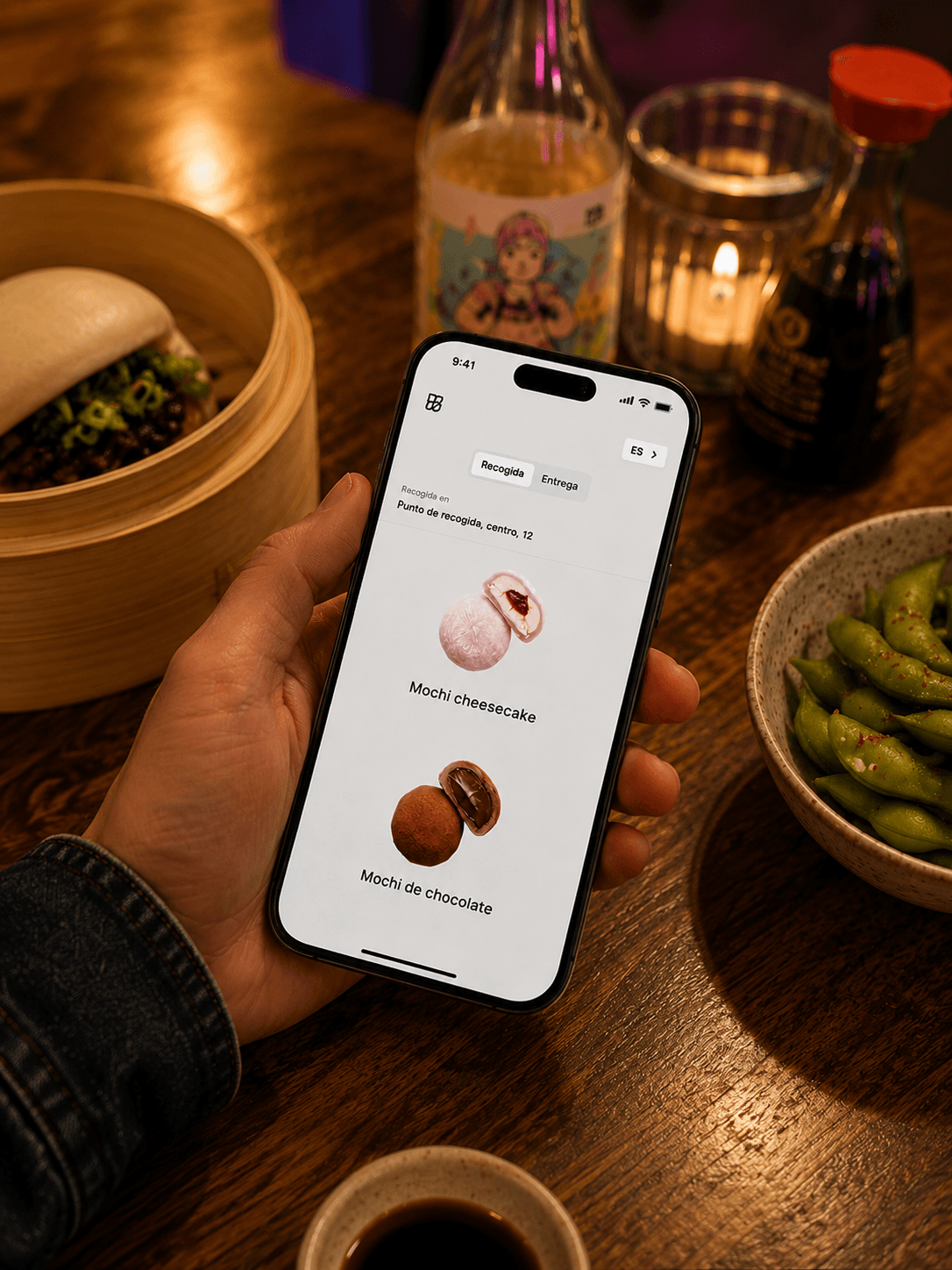 Vista móvil de Web Ordering